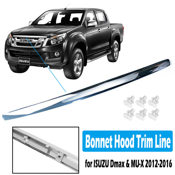 NNEDSZ Chrome ABS Car Front Line Bonnet Hood Trim for ISUZU D-Max Dmax MU-X 2012-2016