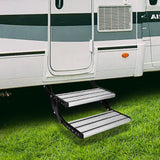 NNEDSZ Aluminium Double Caravan Step Pull Out Folding Steps For Road RV Camper Trailer