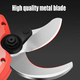 NNEDSZ Cordless Brushless 4 Pole Pruning Shear Secateur With 2 Batteries Bush Cutter RED