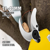 NNEDSZ Cordless Brushless 4 Pole Pruning Shear Secateur Bush Cutter yellow