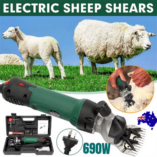 NNEDSZ 690W Electric Sheep Shears 2400R/Min 6 Speed Grooming Kit with 8 Grids Heat AU