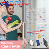NNEDSZ Large Magnetic Fridge Whiteboard Weekly Calendar Planner Acrylic White Board Set