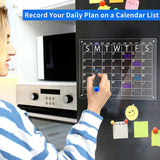 NNEDSZ Large Magnetic Fridge Whiteboard Weekly Calendar Planner Acrylic White Board Set