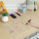 NNEDSZ Large Magnetic Fridge Whiteboard Weekly Calendar Planner Acrylic White Board Set