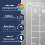 NNEDSZ Large Magnetic Fridge Whiteboard Weekly Calendar Planner Acrylic White Board Set