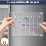 NNEDSZ Large Magnetic Fridge Whiteboard Weekly Calendar Planner Acrylic White Board Set