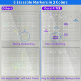 NNEDSZ Large Magnetic Fridge Whiteboard Weekly Calendar Planner Acrylic White Board Set