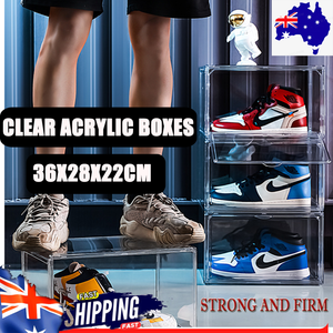 NNEDSZ 1PC Ultra-clear sneaker storage magnetic side display acrylic shoe box shoe box