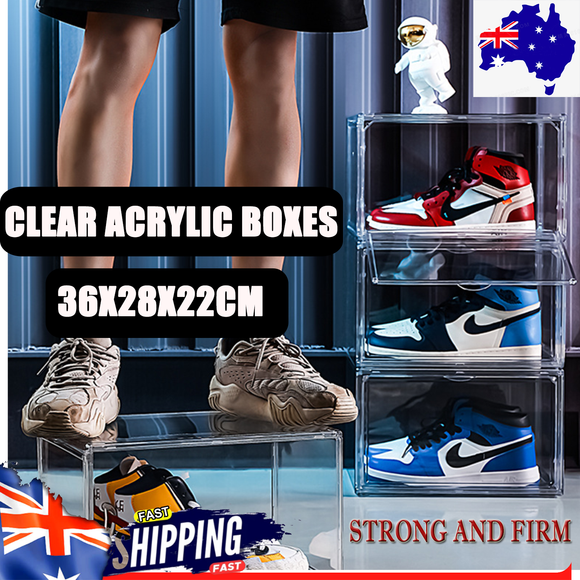 NNEDSZ 1PC Ultra-clear sneaker storage magnetic side display acrylic shoe box shoe box