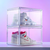 NNEDSZ 1PC Ultra-clear sneaker storage magnetic side display acrylic shoe box shoe box