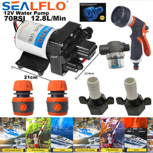NNEDSZ 12V SEALFLO Water Pump High Pressure Self-priming rv Camping Boat 70PSI 11.3L/M