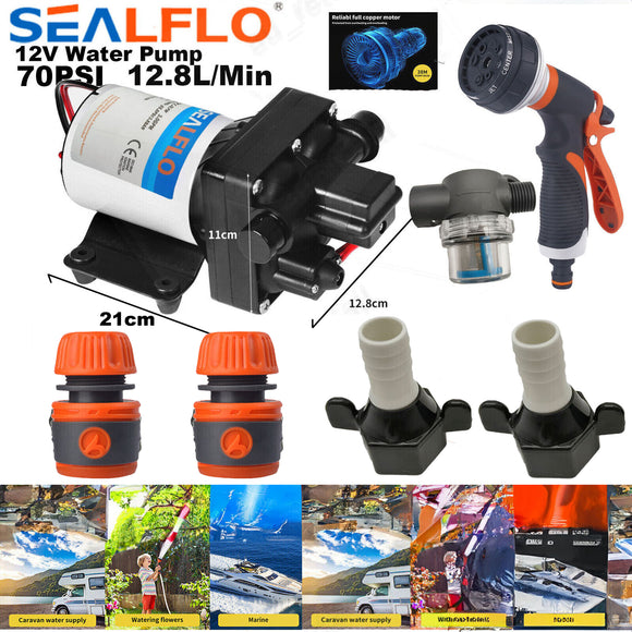 NNEDSZ 12V SEALFLO Water Pump High Pressure Self-priming rv Camping Boat 70PSI 11.3L/M