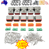 NNEDSZ 5 Sets DEUTSCH DT SERIES MULTI PLUG WATERPROOF CONNECTOR 12 WAY PIN KIT