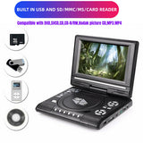 NNEDSZ 7Inch Portable Dvd Player CD Card Hd 16:9 Lcd Large 270-Degree Rotation Screen
