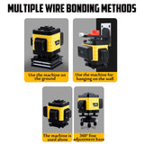 NNEDSZ 16 Line Laser Level 4D Green Light Auto Self Leveling 360 degree Rotary Cross