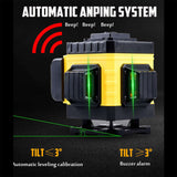 NNEDSZ 16 Line Laser Level 4D Green Light Auto Self Leveling 360 degree Rotary Cross