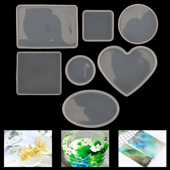 NNEDSZ 18pcs Coaster Cup Mat Mold Round Silicone Mould Kit for Craft?DIY Epoxy Resin