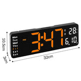 NNEDSZ 13" Orange Large Digital Big Jumbo LED Wall Desk Clock Display With Temperature Calendar