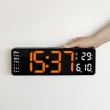 NNEDSZ 13" Orange Large Digital Big Jumbo LED Wall Desk Clock Display With Temperature Calendar