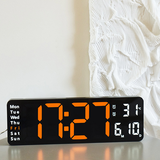 NNEDSZ 13" Orange Large Digital Big Jumbo LED Wall Desk Clock Display With Temperature Calendar
