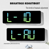 NNEDSZ 16" Green gradient color Large Digital Big Jumbo LED Wall Desk Clock Display With Temperature Calendar