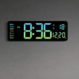NNEDSZ 16" Green gradient color Large Digital Big Jumbo LED Wall Desk Clock Display With Temperature Calendar