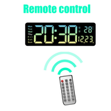 NNEDSZ 16" Green gradient color Large Digital Big Jumbo LED Wall Desk Clock Display With Temperature Calendar