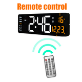 NNEDSZ 16" Orange Large Digital Big Jumbo LED Wall Desk Clock Display With Temperature Calendar