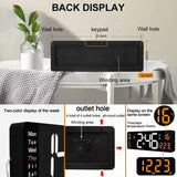 NNEDSZ 16" Orange Large Digital Big Jumbo LED Wall Desk Clock Display With Temperature Calendar