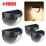 NNEDSZ 4PCS Solar Powered LED Wall Lights Door Fence Lights Outdoor Garden Lamp Light
