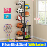 NNEDSZ Basketball Soccer Storage Rack Sport Ball Organizer Ball Holder Display Stand With Basket
