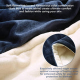 NNEDSZ Double-side Flannel Heated Electric Throw Rug Blanket Fast Heating Warm Washable BLUE