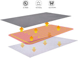 NNEDSZ Double-side Flannel Heated Electric Throw Rug Blanket Fast Heating Warm Washable BLUE
