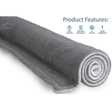NNEDSZ Double-side Flannel Heated Electric Throw Rug Blanket Fast Heating Warm Washable GREY