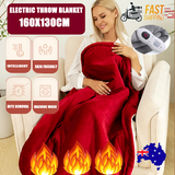 NNEDSZ Double-side Flannel Heated Electric Throw Rug Blanket Fast Heating Warm Washable RED