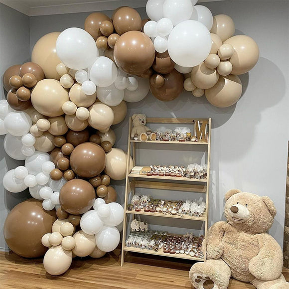NNEDSZ 122X Coffee Balloon Arch Garland Kit Set Baby Shower Wedding Birthday Party Decor
