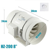 NNEDSZ 8inch Extractor Fan Duct Hydroponic Inline Exhaust Vent Industrial