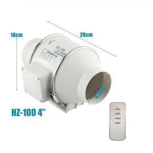 NNEDSZ 4" Inch Extractor Fan Remote Control Hydroponic Inline Exhaust Fan Industrial Vent