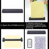 NNEDSZ Wireless Tattoo Transfer Printer Portable Machine Clear Transfer Stencil Printer White