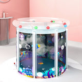 NNEDSZ Portable Children Pool Home Transparent Inflatable PVC Bathtub Barrel Bucket