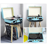 NNEDSZ Blue Retro Briefcase Vinyl Record Player Suitcase 3 Speed Turntable Stereo Christmas