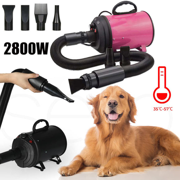 NNEDSZ 2800W Dog Dryer High Velocity Pet Dog Pet Blow Dryer Adjustable Speed 4 Nozzles