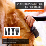 NNEDSZ 2800W Dog Dryer High Velocity Pet Dog Pet Blow Dryer Adjustable Speed 4 Nozzles