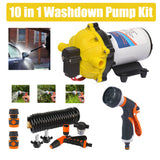 NNEDSZ 6.6GPM Washdown Pump Kit 12V Wash Pump w/ Hose Nozzle For Caravan RV Marine Boat