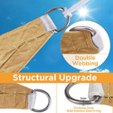 NNEDSZ Heavy Duty Waterproof Sun Shade Sail Square Rectangle 320GSM HDPE 98% UV Block