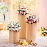 NNEDSZ 3 PCS Carboard Round Plinth Cylinder Pedestal Wedding Flower Display Stand