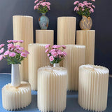 NNEDSZ 3 PCS Carboard Round Plinth Cylinder Pedestal Wedding Flower Display Stand