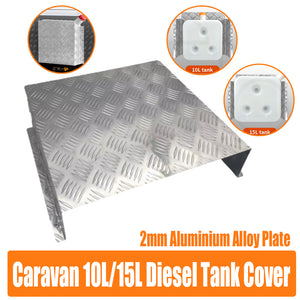 NNEDSZ 2mm Aluminium Alloy Plate Caravan Diesel Tank Cover for 10L/15L Fuel Tank Silver