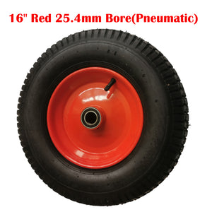 NNEDSZ 16" Red 25.4mm Bore(Pneumatic) Tire Steel Rim for Hand Trolley Cart