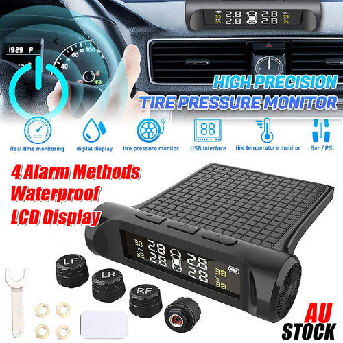 NNEDSZ Car TPMS Wireless Car Tire Tyre Pressure Monitor System LCD Tester + 4 Sensors